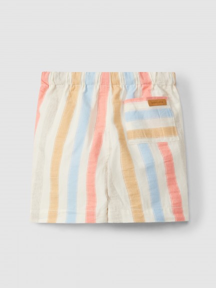 Short à rayures avec trois poches Short à rayures avec trois poches