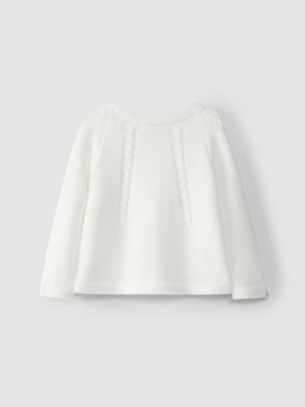 Knitted cardigan with braided detail Knitted cardigan with braided detail