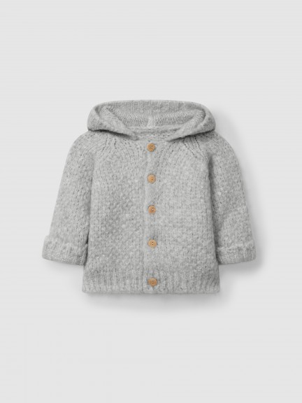 Knitted hooded cardigan Knitted hooded cardigan