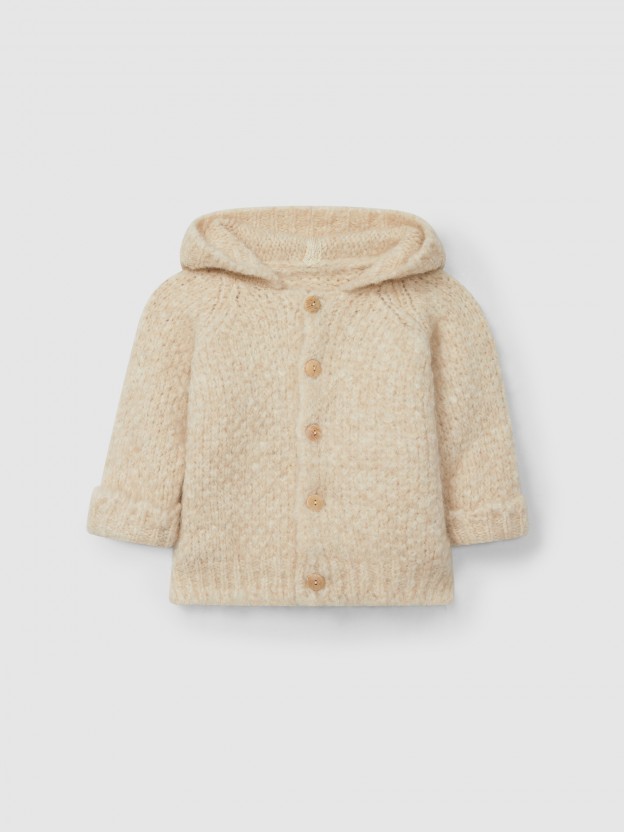 Gilet tricoté à capuche Gilet tricoté à capuche