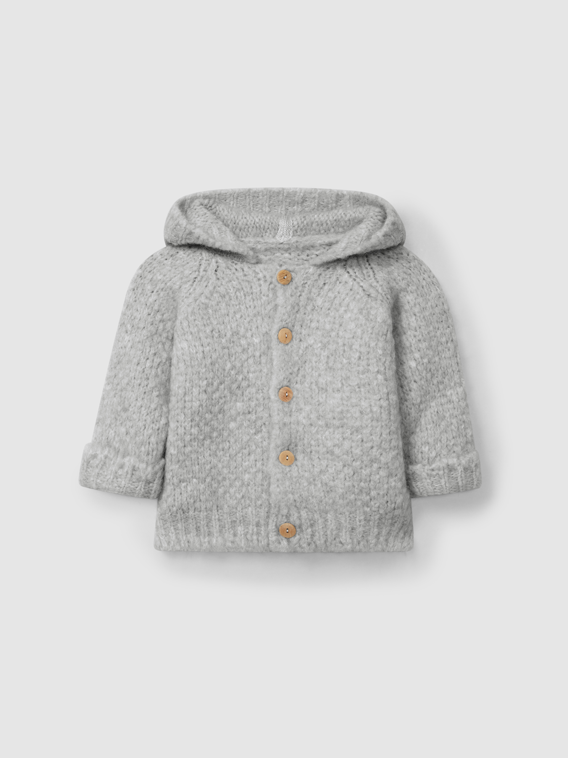 Gilet tricoté à capuche