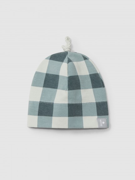 Plaid beanie with knot Plaid beanie with knot