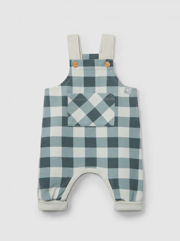 Salopette carreaux avec poche Salopette carreaux avec poche