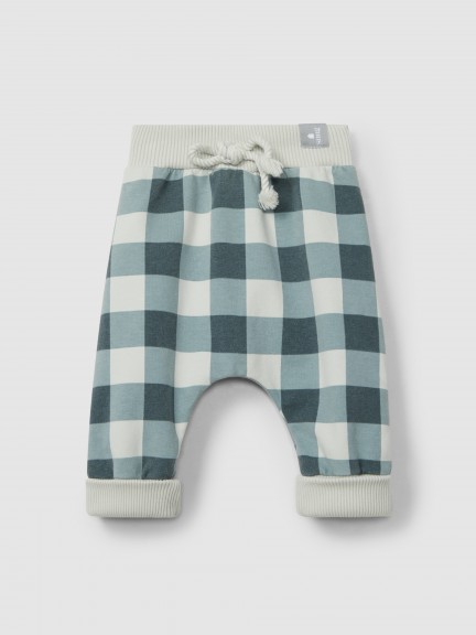 Pantalon pull-up carreaux et cordon décoratif Pantalon pull-up carreaux et cordon décoratif