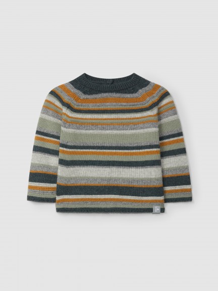 Camisola tricotada com riscas em relevo Camisola tricotada com riscas em relevo