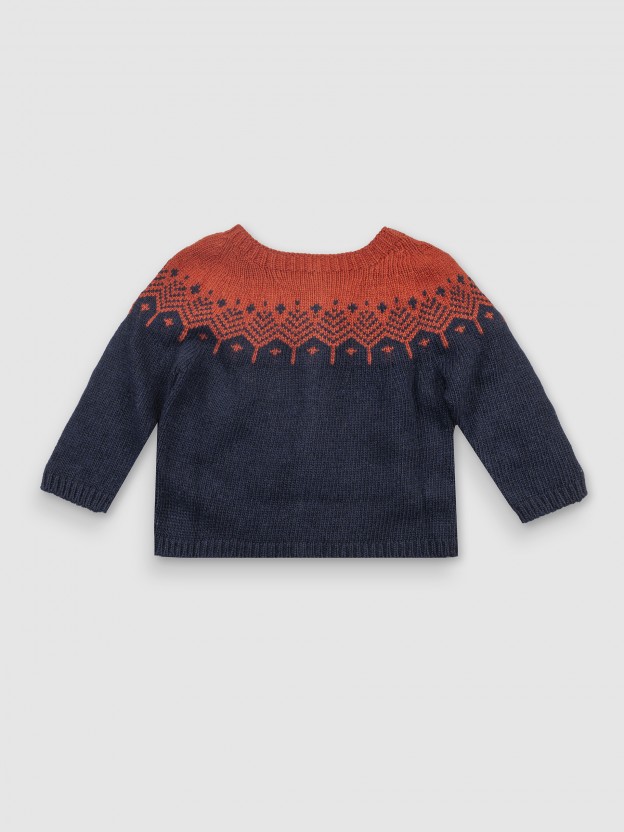 Casaco tricotado jacquard