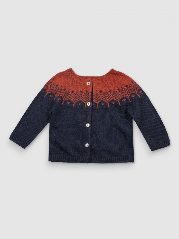 Casaco tricotado jacquard