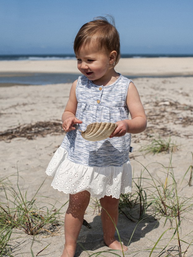 Dress in jersey with English embroidery ruffle Dress in jersey with English embroidery ruffle