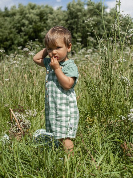 Dungaree shorts checkered