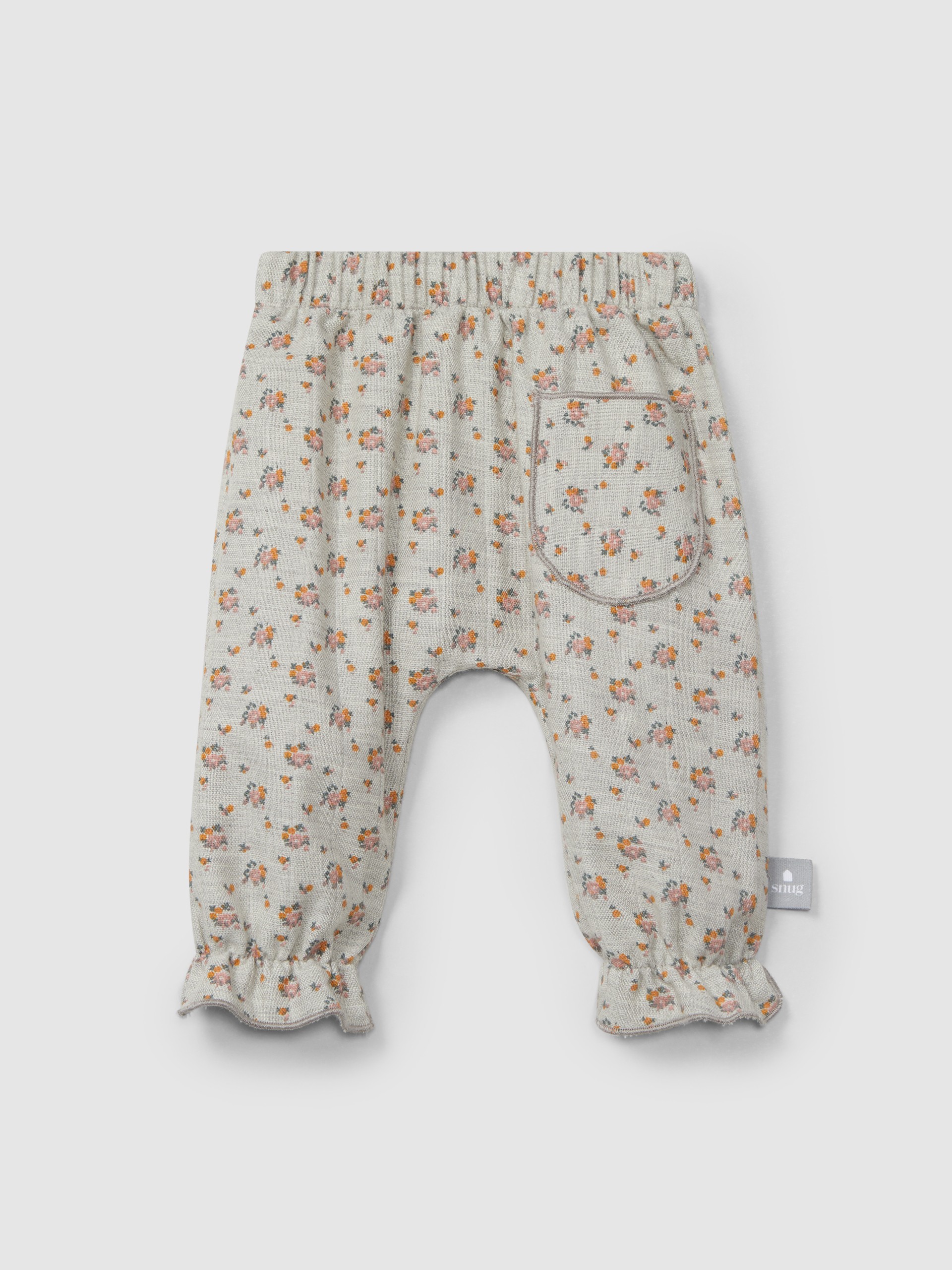 Pantalón pull-up flores en triple gasa