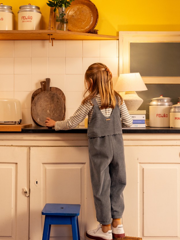 Corduroy dungarees with chest detail Corduroy dungarees with chest detail
