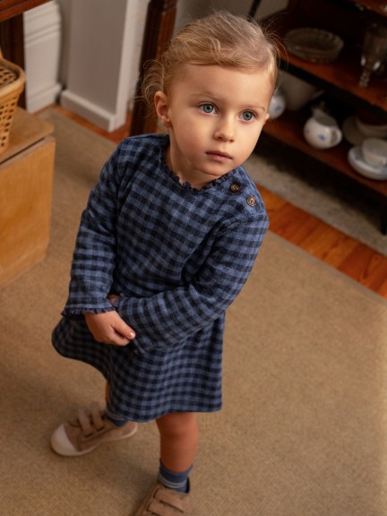 Vestido punto jacquard cuadros Vestido punto jacquard cuadros
