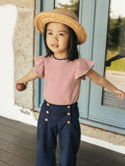 Striped jersey top