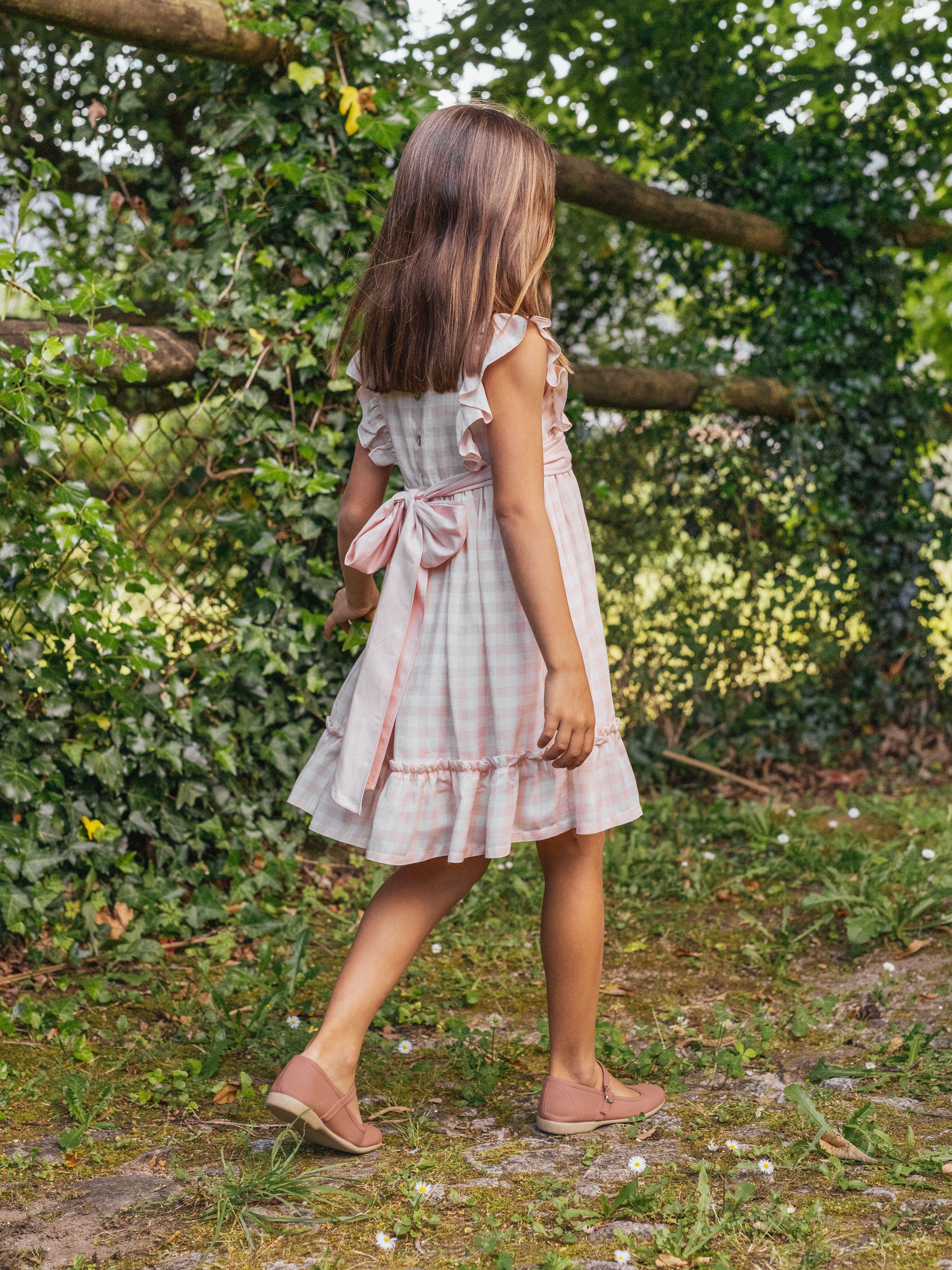Vestido a cuadros con fajín
