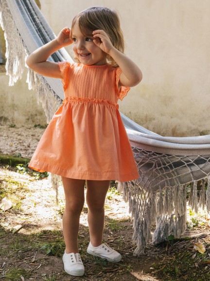 Dress jacquard jersey and English embroidery