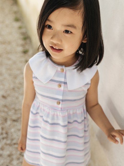 Vestido riscas em piqu�