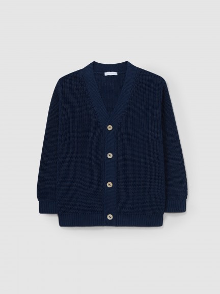Wide stitch knitted cardigan