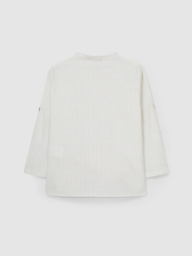 Shirt stripes cotton with linen