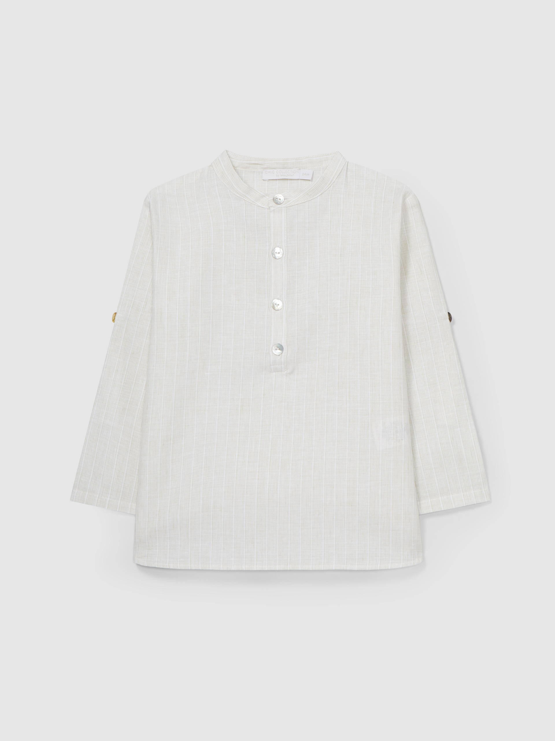 Shirt stripes cotton with linen