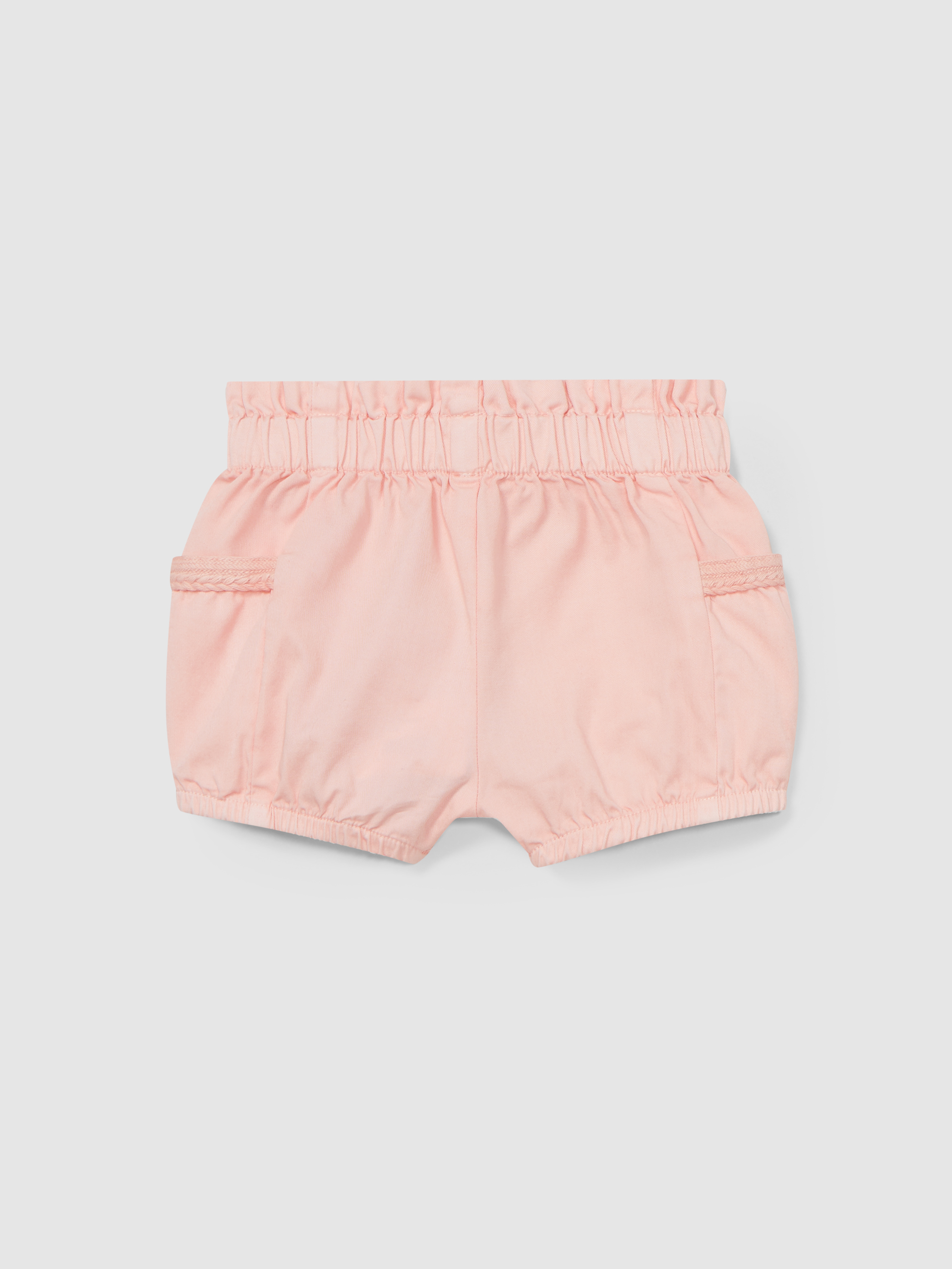 Pantalón corto pull-up sarga con bolsillos laterales