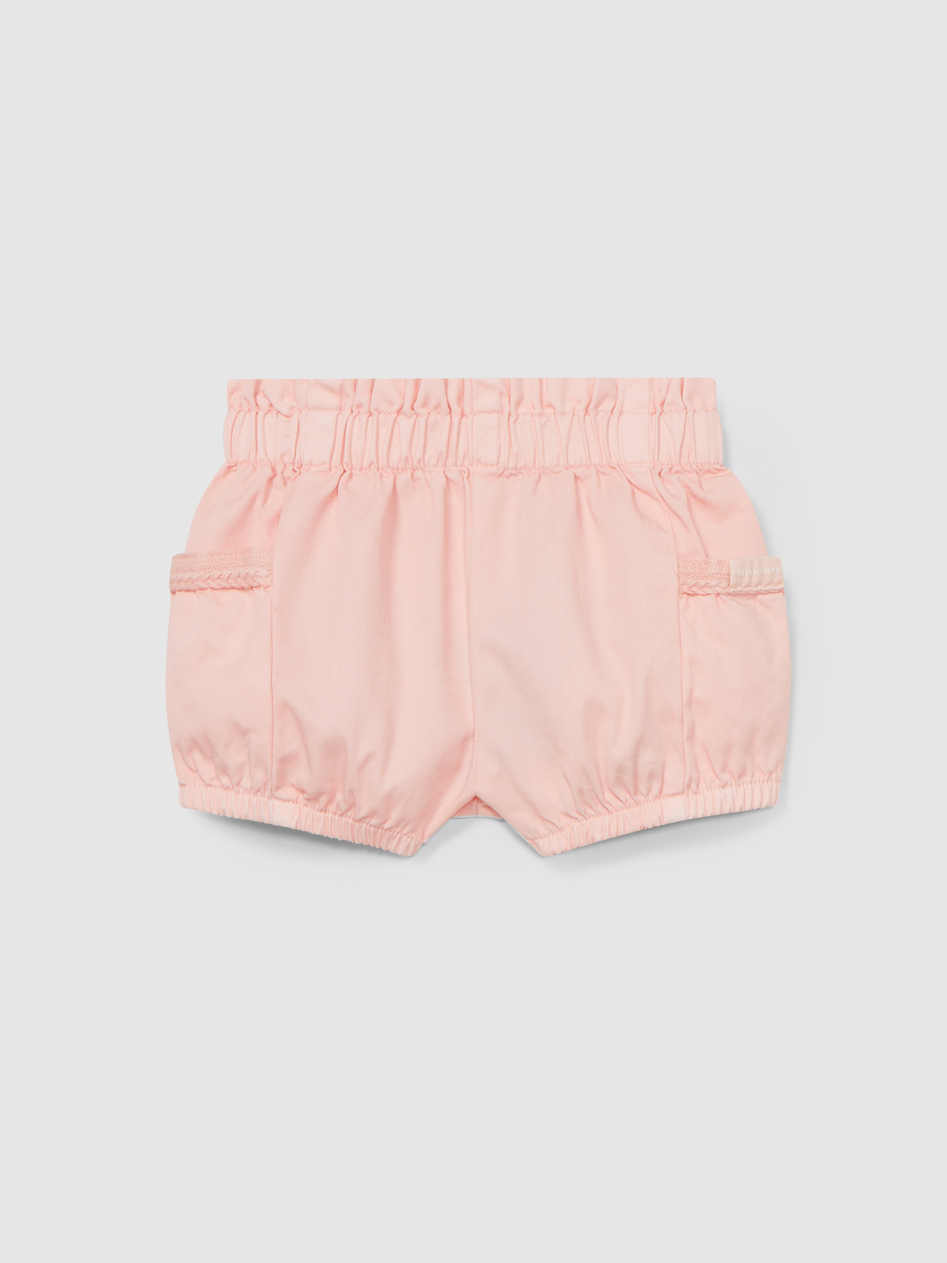 Pantalón corto pull-up sarga con bolsillos laterales