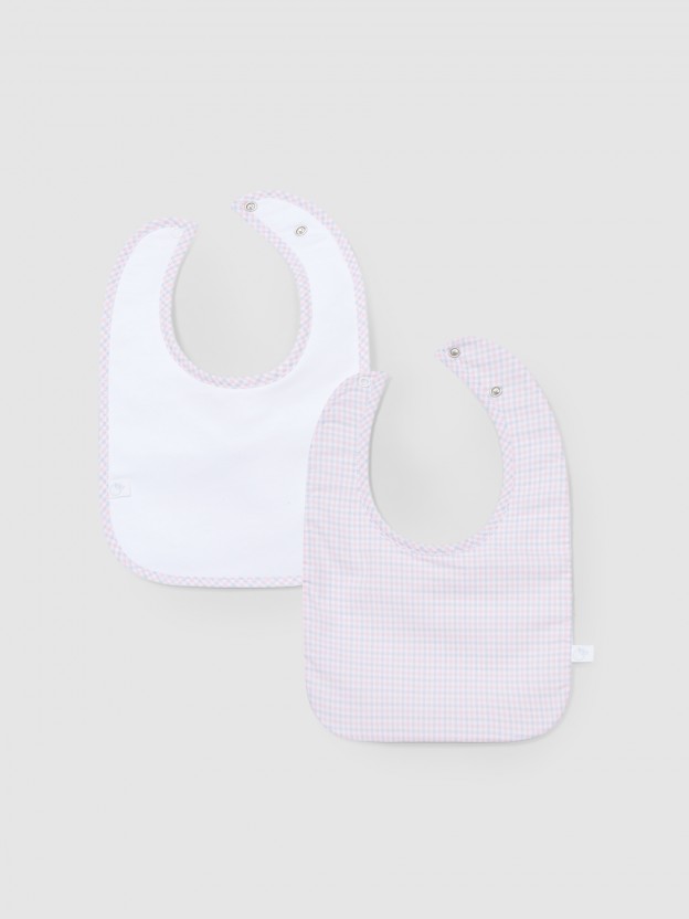 Pack de 2 baberos cuadros vichy