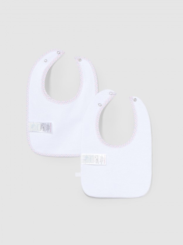 Pack de 2 baberos cuadros vichy