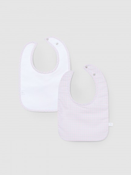 Pack de 2 bavoirs carreaux vichy Pack de 2 bavoirs carreaux vichy