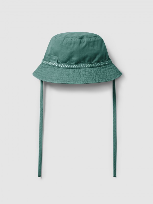Sombrero reversible con cinta decorativa