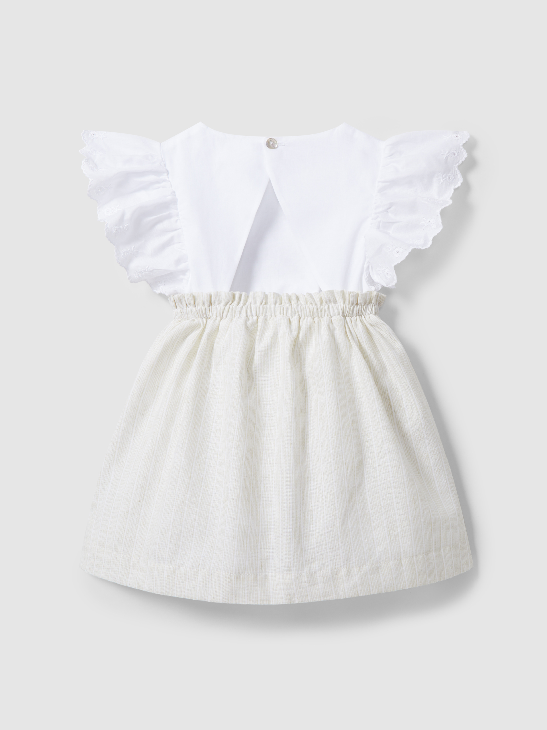 Dress stripes and sleeves in English embroidery
