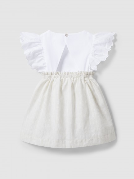 Dress stripes and sleeves in English embroidery Dress stripes and sleeves in English embroidery