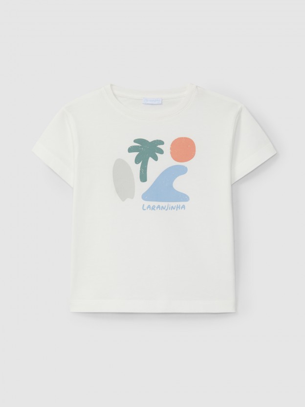 T-shirt imprim� de vague