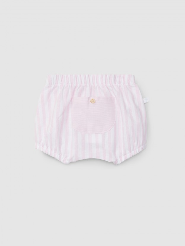 Tapa fraldas de riscas com bolso