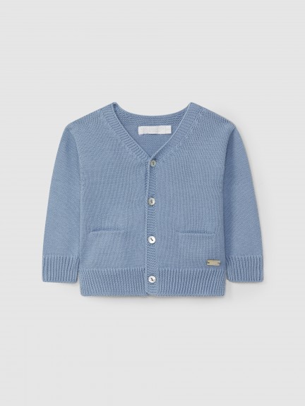 V-neck knitted cardigan