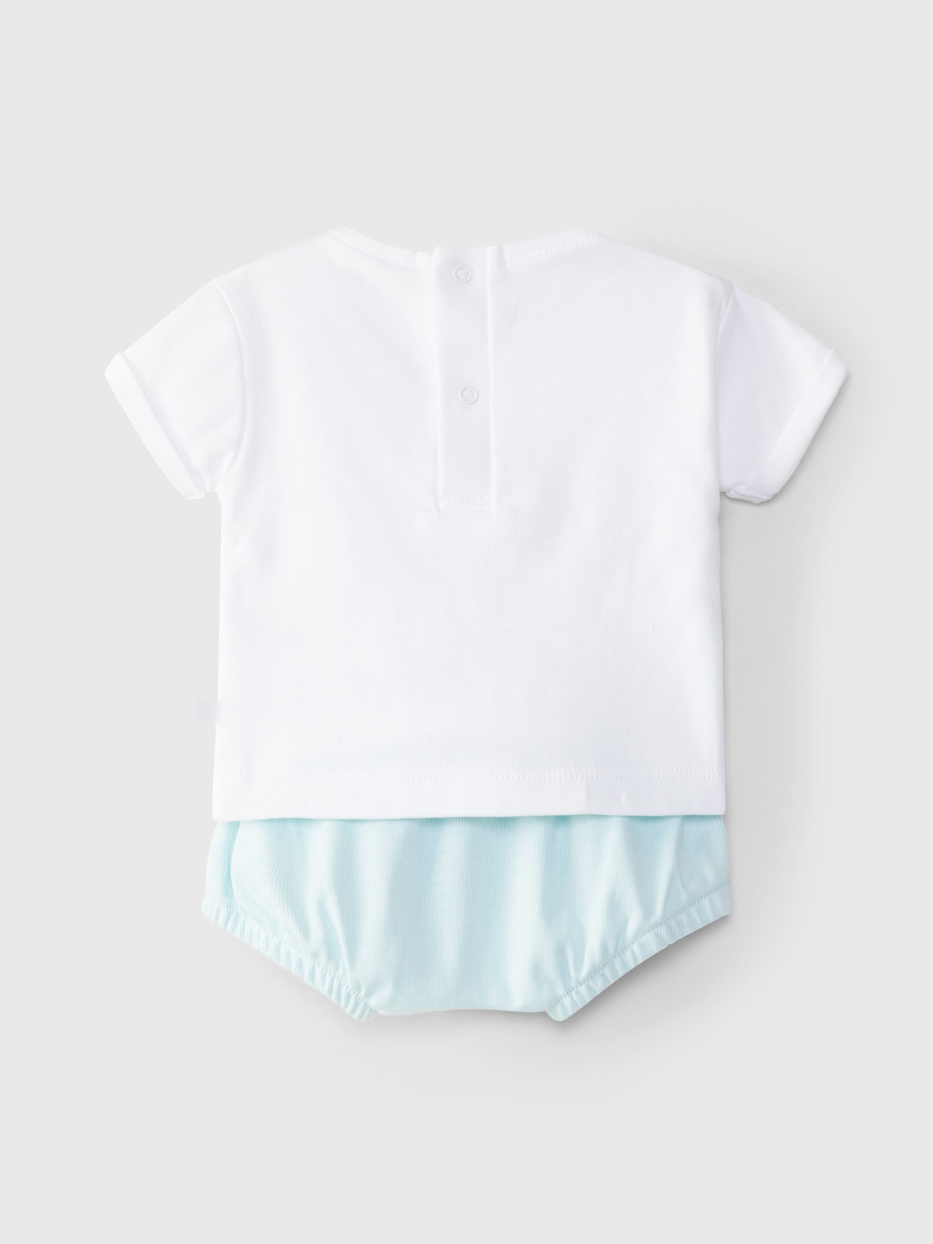 Conjunto de t-shirt e tapa fraldas risca fina