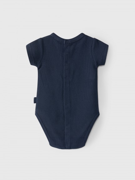 Bodysuit collarless in waffle jersey Bodysuit collarless in waffle jersey