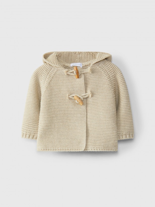 Knitted cardigan with hood Knitted cardigan with hood