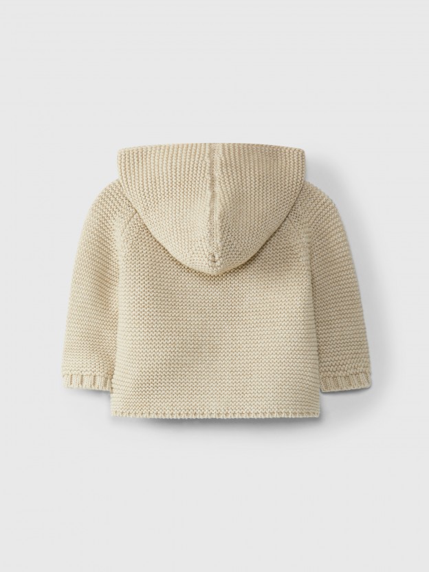 Knitted cardigan with hood Knitted cardigan with hood