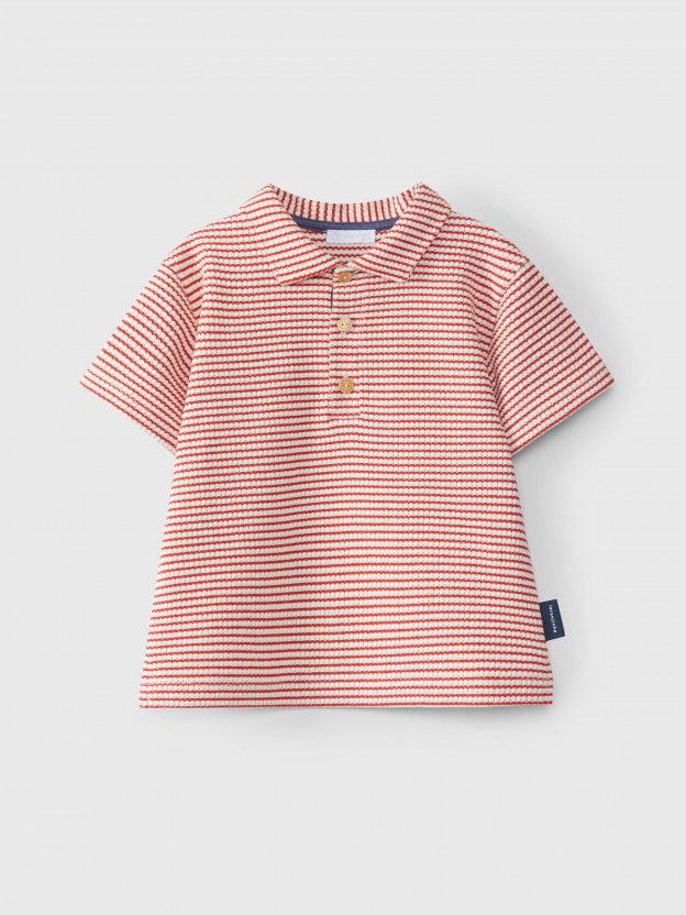 Striped jersey polo shirt Striped jersey polo shirt