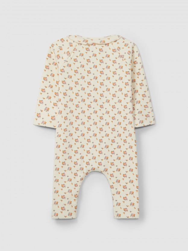 Floral romper with ruffled collar Floral romper with ruffled collar