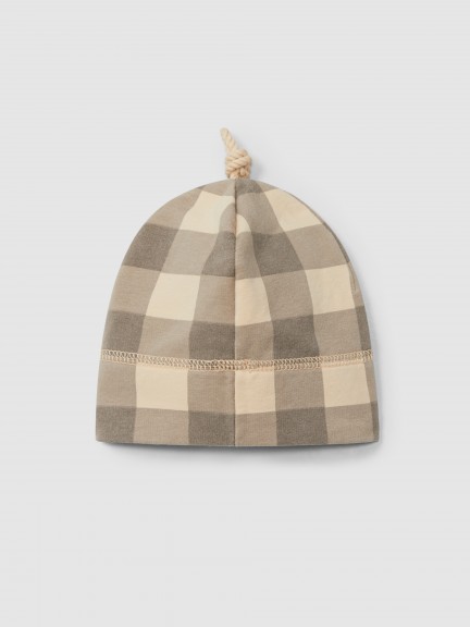 Plaid beanie with knot Plaid beanie with knot