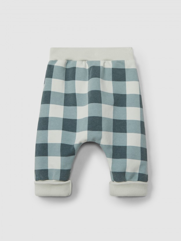 Pantal�n pull-up cuadros y cord�n decorativo