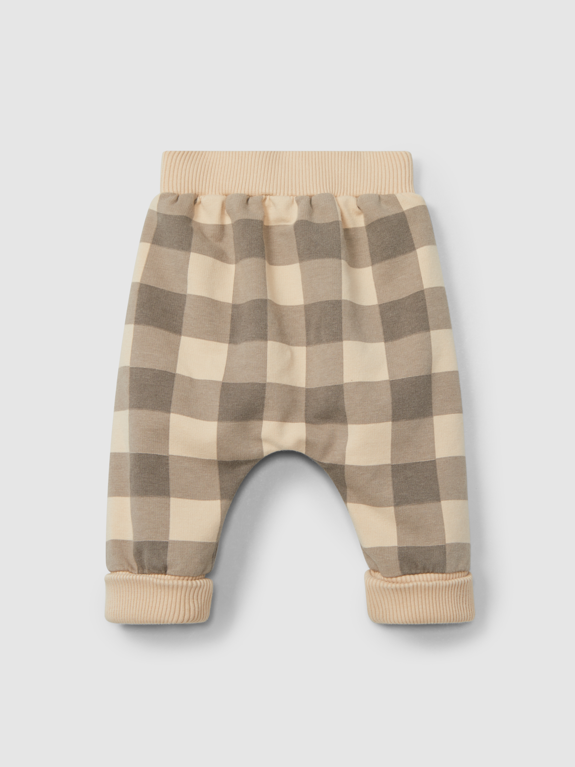 Pantalón pull-up cuadros y cordón decorativo