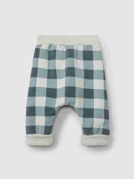Pantalon pull-up carreaux et cordon décoratif Pantalon pull-up carreaux et cordon décoratif