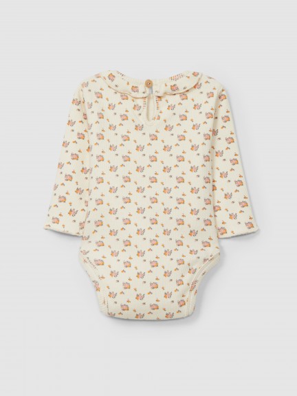 Bodysuit flowers ruffled collar Bodysuit flowers ruffled collar