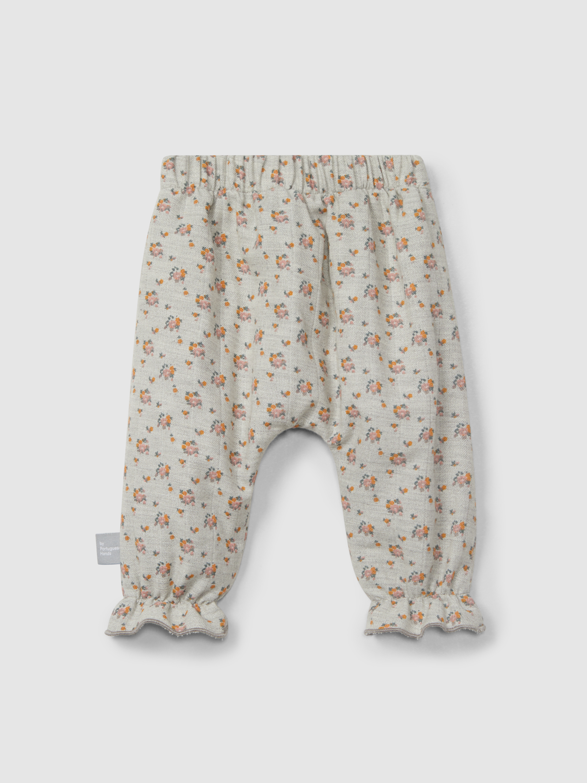 Pantalón pull-up flores en triple gasa