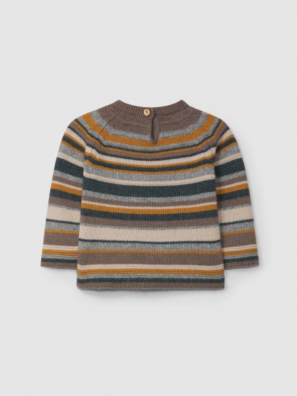 Knitted jumper with embossed stripes Knitted jumper with embossed stripes
