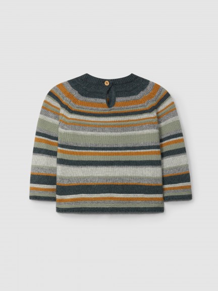 Camisola tricotada com riscas em relevo Camisola tricotada com riscas em relevo