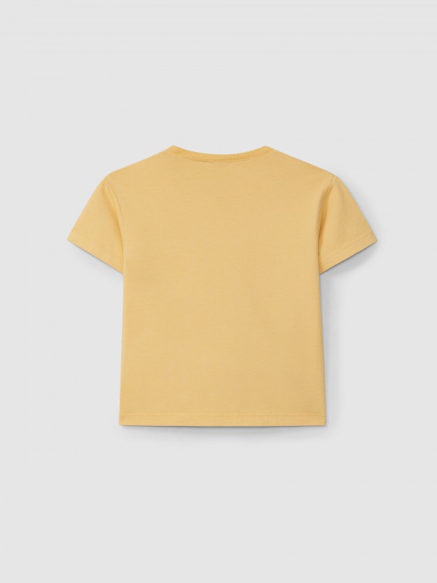 T-Shirt with pocket in waffle jersey