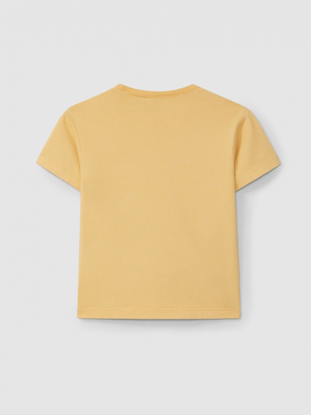 T-Shirt with pocket in waffle jersey